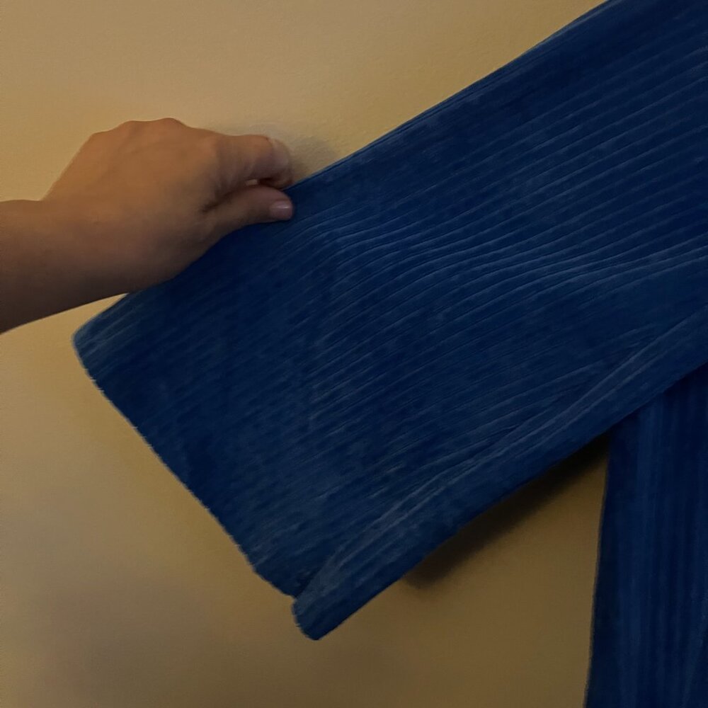 TOPSHOP/ASOS Ribbed Leg, Velour-Like Pants, Royal Blue / Size 6 - Picture 7 of 10